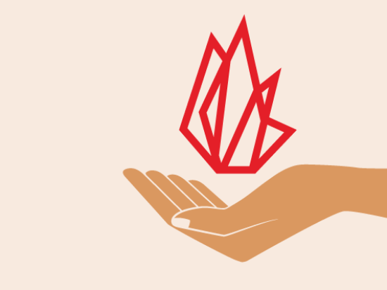 illustration of an open hand and the FIRE logo